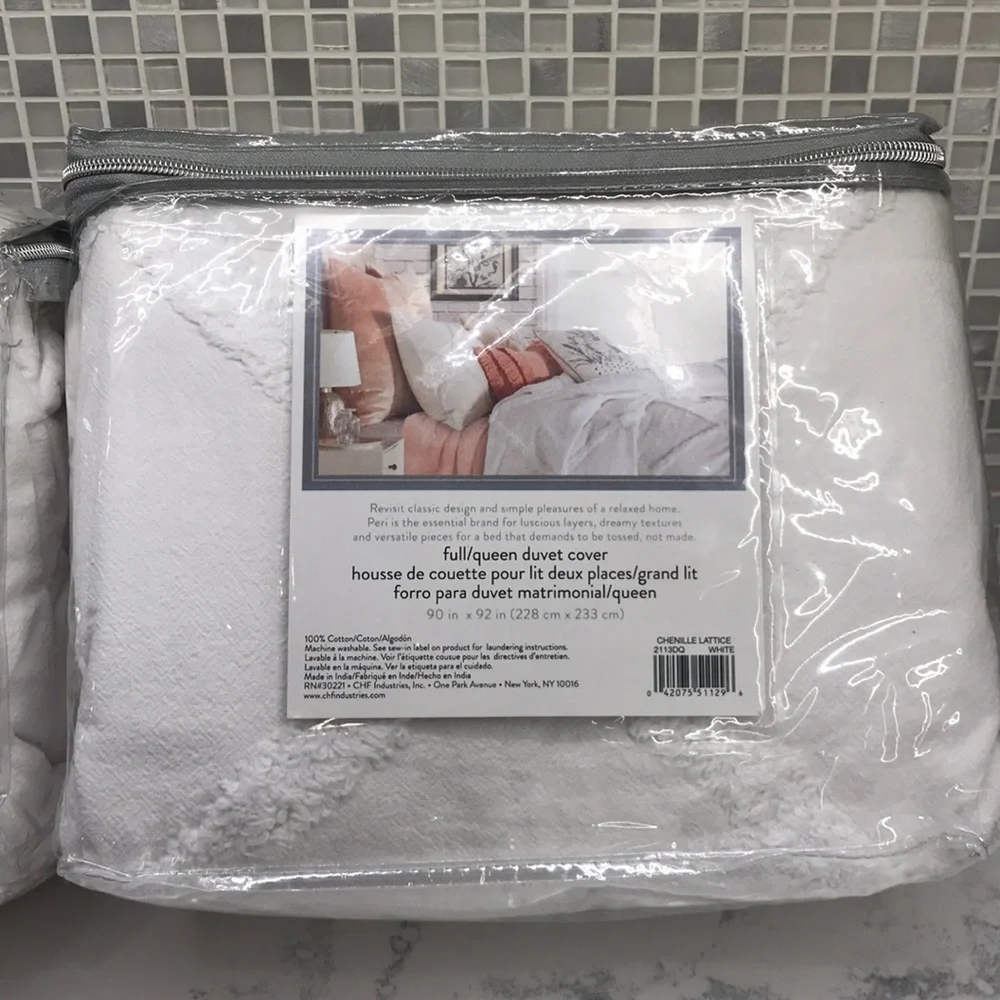 Peri NIP Chenille Lattice Duvet Cover